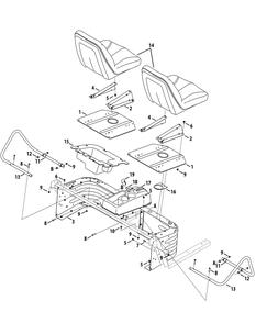 Seats Diagram and Parts List for 465 4X4-EFI-1I029Z-1H020Z-37BMD710 Cub Cadet Lawn Tractor Accessories